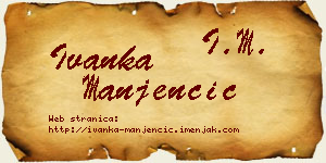 Ivanka Manjenčić vizit kartica